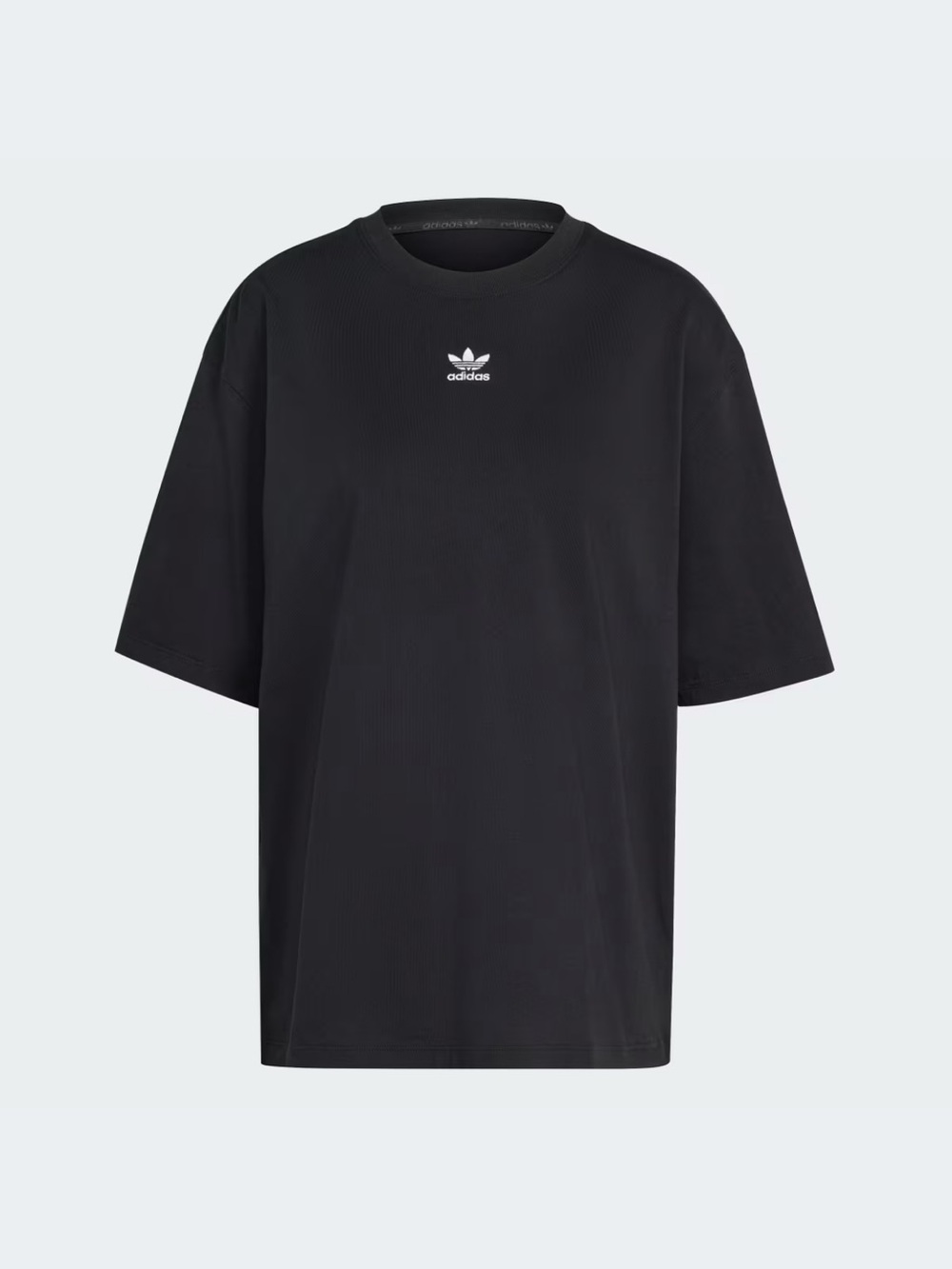 adidas Black Oversized Trefoil Logo Tee